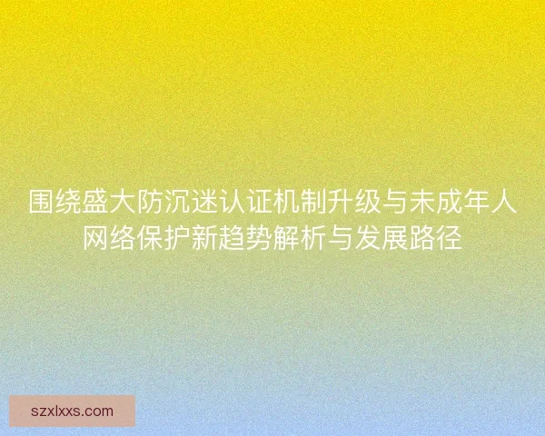 围绕盛大防沉迷认证机制升级与未成年人网络保护新趋势解析与发展路径